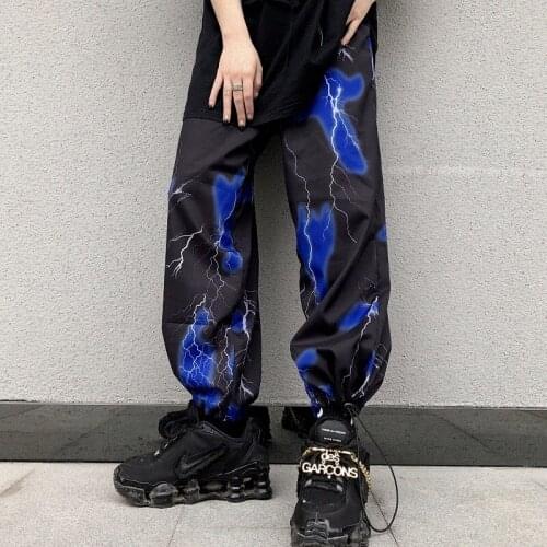 Print Casual Pants Women Fashion Streetwear Harem Pants High Waist Joggers Wide Leg Sweatpant Lady Long Trousers2020