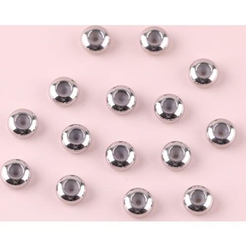 10 pcs stainless steel silicone rubber smooth spacer beads for jewelry making to control the length of DIY necklace and bracelet