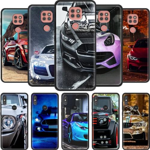 Phone Case for Motorola Moto G9 Play One Fusion Plus G8 Power G Stylus Hyper E7 Edge Lite Black Cover Blue Red Car for