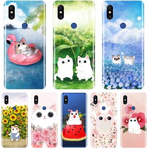 TPU For Xiaomi Mi Max 1 2 3 Case Silicone Soft Kawaii Cat Flower Sunflower Back Cover For Xiaomi Mi Note Mix 1 2 2S 3 Phone Case