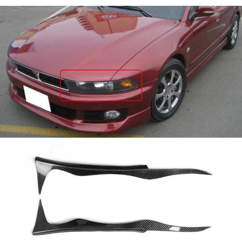 For Mitsubishi Galant 1997 1998 1999 2000 2001 2002 1 Pair Carbon Fiber Car Styling Headlight Eyebrow Eyelids Trim Cover Sticker