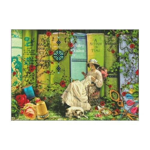 Elegant Lady on the Chair Cross Stitch Kits Top Quality Arts Embroidery Needlework DIY Sewing CT Canvas Unprinted Decor Handm