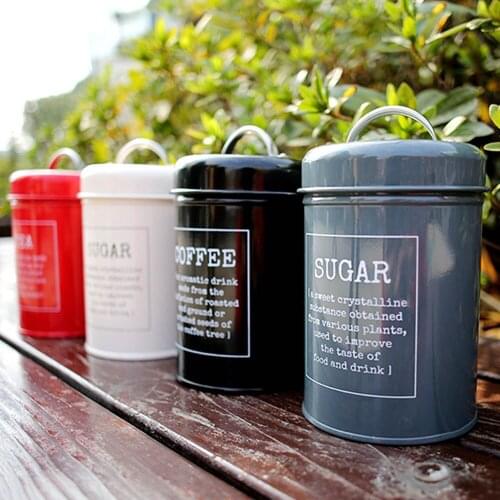 Metal Storage Jars Sealing Box Coffee Tea Sugar Candy Canister Restaurant Home Kitchen Cereals Seasoning Organizer Tank