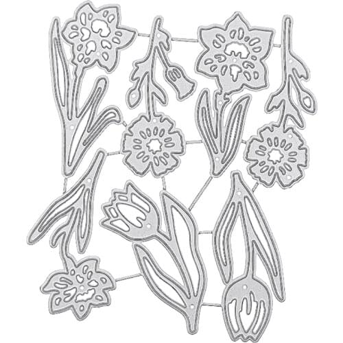 H55A Flowers Metal Cutting Dies Stencil Scrapbooking DIY Album Stamp Paper Card Mold Embossing Decoration Craft