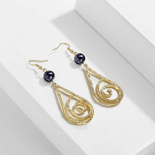 SophiaXuan Fashion Water Drop Earrings Earring Alloy Hollow Geometric Hawaiian Jewelry Womens Golden Dangle Earing for Women