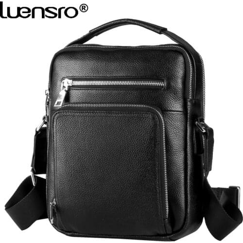 100% Genuine Leather Men Bags Ipad Handbags Large Capacity Male Messenger Bag Man Cross Body Shoulder Bag Mens Travel Bags