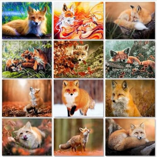 SDOYUNO 40x50cm Animals Paint By Numbers For Adult DIY Fox Paint For Painting By Numbers On Canvas Home Decor Digital Wall Art