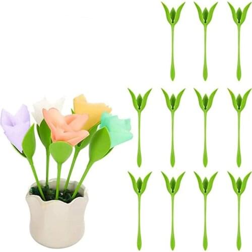 16 Pcs Origami Flower Napkin Holder Rose Flower Creative Plastic Holder Household Gathering Paper Decoration Table Arrangements