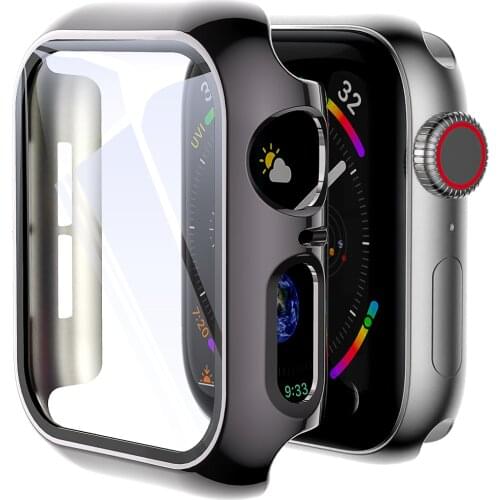Full Protector Watch Case Glass Cover For Apple Iwatch 44mm 40mm 42mm 38mm Bumper Screen 6D Dazzling Carving Series 6 5 4 3 2 1