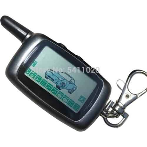 10 PCS/lot Russian A9 LCD Remote Control Keychain Fob For 10PCS Two Way Car Alarm System Anti-Theft Key Chain StarLine A9