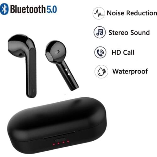 TWS BT 5.0 Wireless Bluetooth Earphones Stereo Sound Smart Touch Headphone With Mic Noise Reduction Headset Sport Waterproof