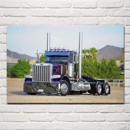 Heavy semi tractor transport truck KD300 living room home wall modern art decor wood frame fabric posters prints