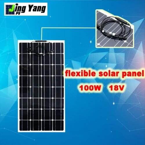 On Sale Flexible Solar Panel 100W with A+ 32PCS Solar Cells for Solar Power System KIT 18V for 12V Battery