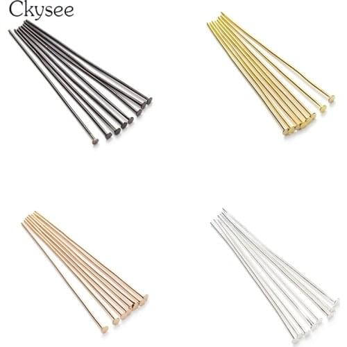 High Quality 200pcs/bag Flat Head Pins Dia 0.7mm Gold/Silver/Rhodium/Copper/Bronze Head Pins For Jewelry Making Accessories