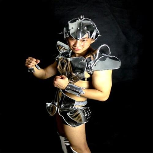 WX24 Mens Singer silver mirror no light DJ clothes ballroom dancing costumes bar party disco suits performance stage show dress