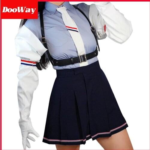 DoOWay Fashion Extra Long Leather Gloves for Women Faux Lambskin Loose Oversized Wide Large Puff Sleeves 34 inches White