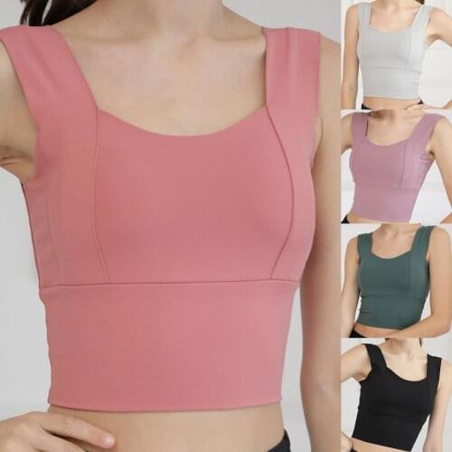 Womens sports quick-drying vest running fitness yoga solid color bra comfortable nylon underwear daily life training vest