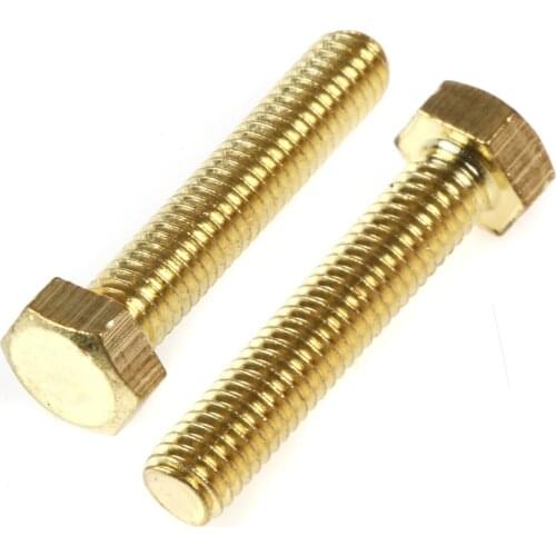 10pcs 6mm-40mm M4 M5 M6 Brass Hexagon Head Screws Bolt Hex Head Screws Machine Screw