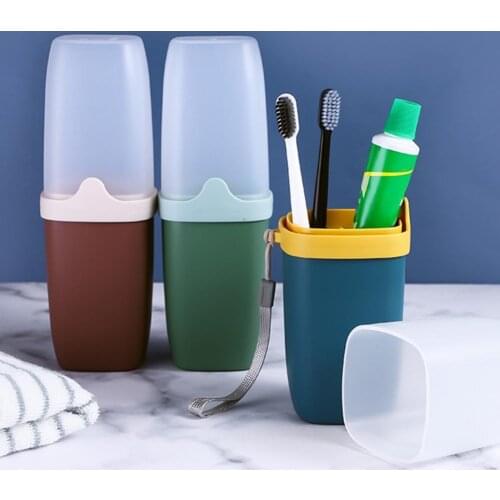 2021 Portable Travel Wash Cup Multipurpose Toothbrush Storage Box Anti-Dust Protect Cover Toothpaste Tooth Brush Holder Box