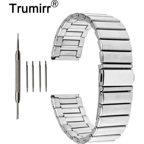 22mm Stainless Steel Watch Band for Samsung Galaxy Gear 2 R380 Neo R381 Live R382 Moto 360 2 Gen 46mm 2015 Link Strap Bracelet