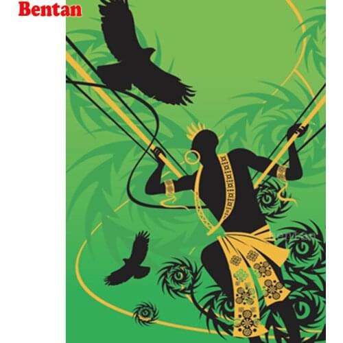 5D DIY Diamond Painting Full Square Round drill African hunter eagle abstract mosaic Diamond Embroidery Kits Decorations gift