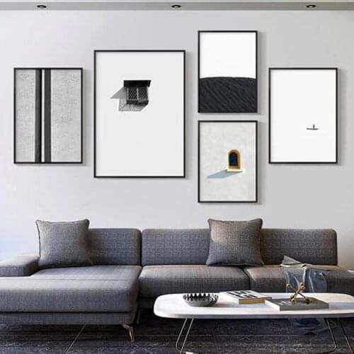 Minimalism Abstract Black and White Series Canvas Painting Art Nordic Posters and Prints Wall Pictures for Living Room Decor
