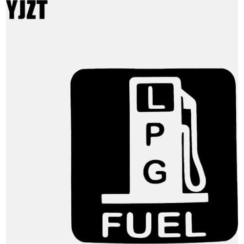 YJZT 12CM*12.7CM Car Sticker Petrol LPG Fuel Vinyl Decal Black/Silver C3-0785