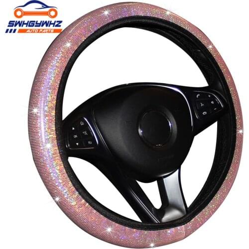 Bling Bling Car Steering Wheel Cover,Easy Install Vehicle Hubs Not Moves Steering-wheel Case for Universality