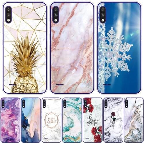 Phone Case for LG K22 6.2 inch Capa Silicon Transparent Back Cover For LG k42 K 42 Colored Cracked Marble Luxury accessories