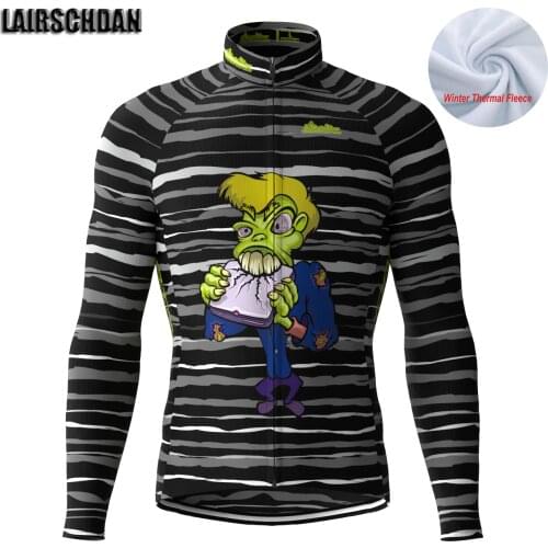 LairschDan Black Winter Thermal Fleece Cycling Jersey Mens Outdoor Riding Bike Wear Ropa Ciclismo Cycling Clothing MTB Clothes
