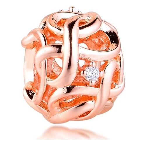 CKK 2020 Summer Woven Infinity Charms 925 Original Fit Pandora Bracelets Sterling Silver Charm Beads for Jewelry Making DIY