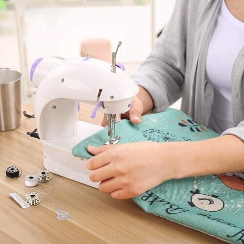 110/220V Electric Mini Sewing Machine For Home Hand Machine To Sew Speed Adjustment With Light Handheld Sewing Machine
