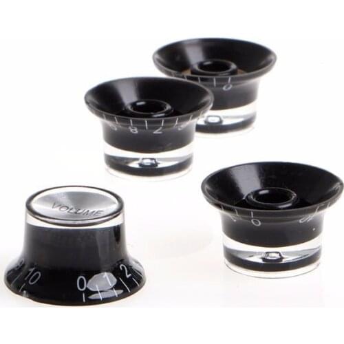 Guitar 2 Tone 2 Volume Control Knobs Silver Top Hat Bell 6mm Diameter Pots For Gibson Les Paul Epiphone SG Instrument Parts