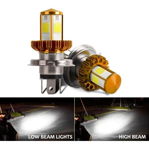 H4 LED Headlights 12-80V Super Bright BA20D Motorcycle Hi/Lo Beam Headlight Car Fog Lamps Scooter Accessories Lights White 6500K