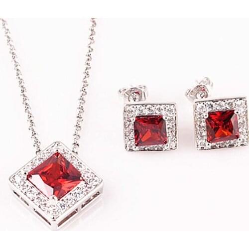Set quality jewelry inlaid zircon pendant earrings