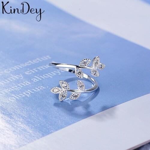 Korean Star Crystal Leaf Rings For Women Men Statement Jewelry Finger Ring anillos mujer bijoux Wholesale