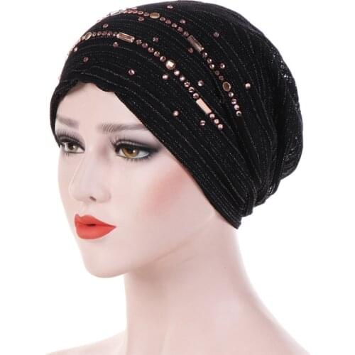Summer thin lace turban solid cotton inner hijab caps soft breathable muslim women turbantes wrap head hijab underscarf bonnet