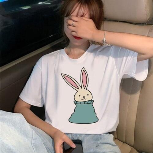 2021 Summer Kawaii Cute Girls Short Shirt White T-Shirts Women Oversized Casul O Neck Female Lady Top Tshirt Graphic Print