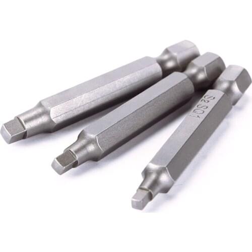 New Brand 3Pcs/Set High Quality 50mm 1/4 Inch Magnetic Square Head Screwdriver Bits Hand Tools #95259