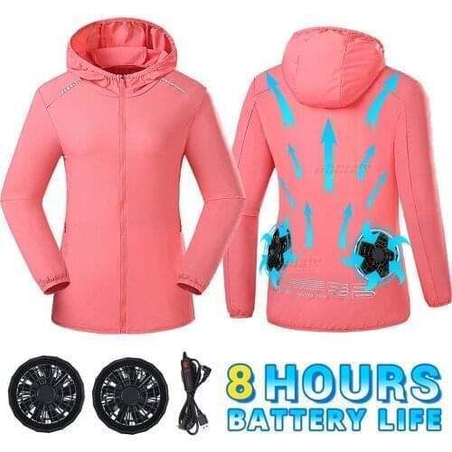 Summer Cooling Fan Jacket Water-resistant Windbreaker Clothing USB Power Supply Cycling Fishing Camping Running Hiking Vest