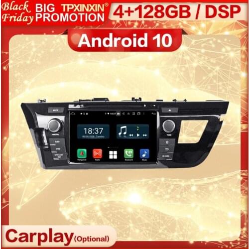 4+128G Carplay 2 Din Android Screen Multimedia Stereo Receiver For Toyota Corolla 2014 2015 2016 BT Radio Audio Player Head Unit