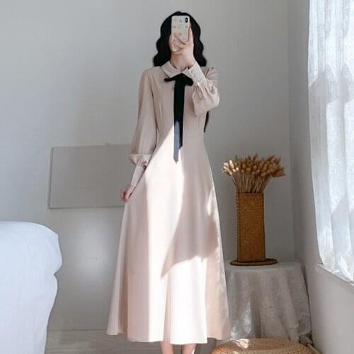 2021 Autumn new sweet lovely gentle elegant slim waist temperament French retro dress