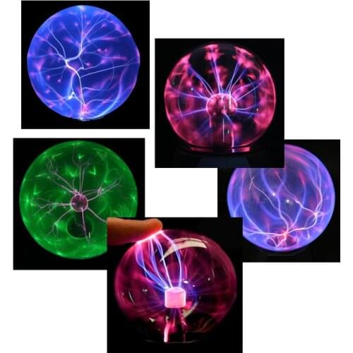 Plasma Ball Novelty Magic Crystal Plasma Ball Touch Light Colorful LED Night Light Glass Plasma Ball Sphere Table Lights Gift