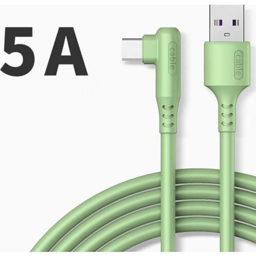 90 Degree Elbow 5A USB Cable Fast Charging Type C Cable Mobile Phone Charger Cord for Huawei P40 Xiaomi Redmi Usb C Cable