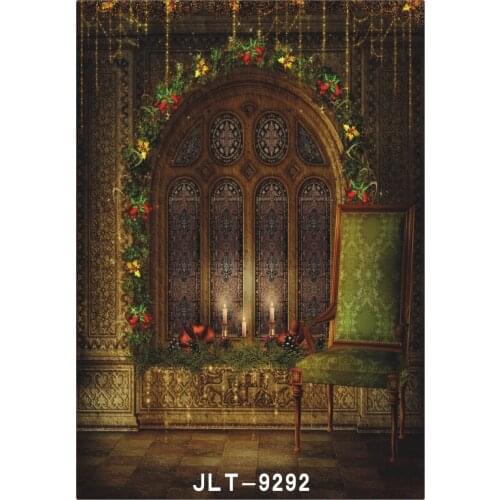 Vintage Room Photography Christmas Tree Garland Decor Lights Backdrops Baby Shower Photophone Background for Photo Vinyl 3D