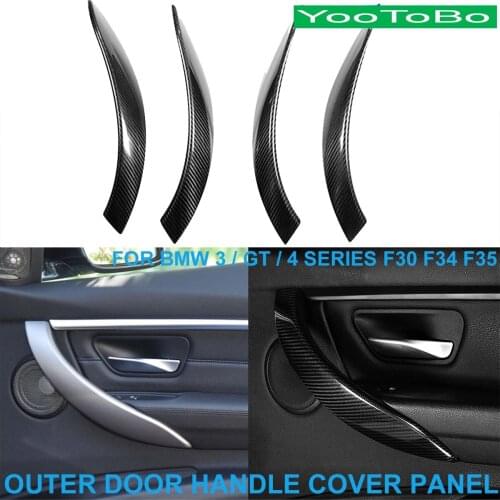 LHD RHD Carbon Fiber Car Inner Outer Door Pull Handle Panel Cover Trim For BMW 1/2/3/GT/4-Series F20 F22 F30 31 F32 F33 F34 F35