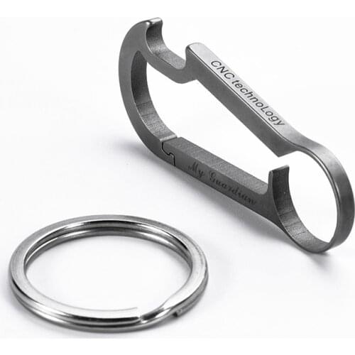 High Quality Metal Keyring Men 420 Stainless Steel Simplicity Keychain Key Holder Belt Buckles Super lightweight Car Key Chain