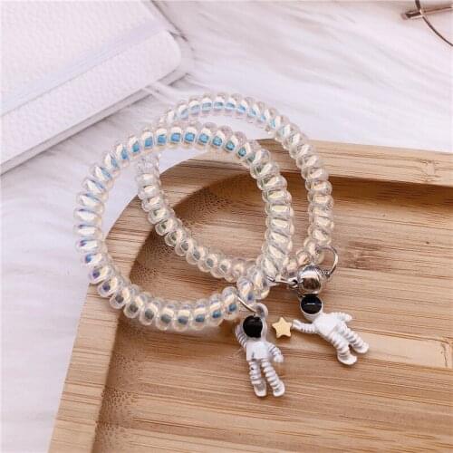 Fashion Female Personality Astronaut Pendant Phone Line Hair Ring Headwear Sweet Girl Womens Ponytail Hair Accessories