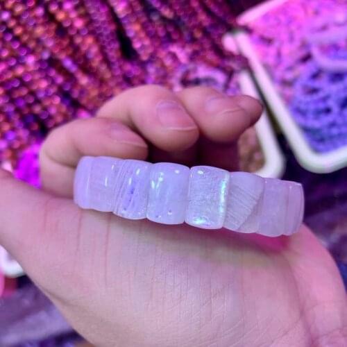 White moonstone beads bracelet natural gemstone jewelry bangle for woman for gift wholesale