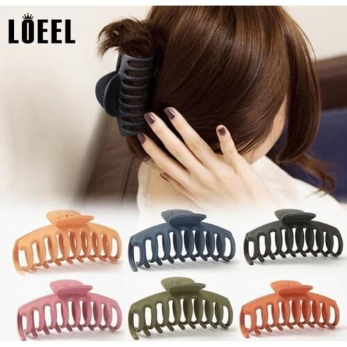 1 PC Fashion Women Barrettes Simple Acrylic Solid Color Large Hair Claws Bathing Casual Grab Hairpins Adult Accessories Ornament